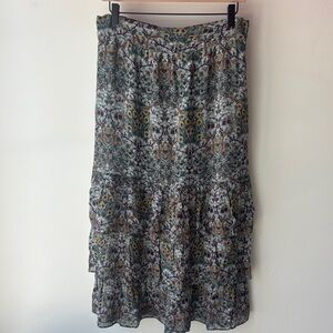 ba&sh Multicolor Floral Midi Skirt